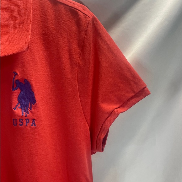 U.S. Polo Assn. Vibrant  Peachy Orange Polo Shirt - Picture 4 of 8